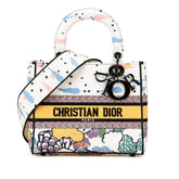 ディオール Lady D-Lite ミディアム ハンドバッグ ショルダーバッグ 2WAY ホワイト マルチカラー キャンバス レディース Dior 【中古】